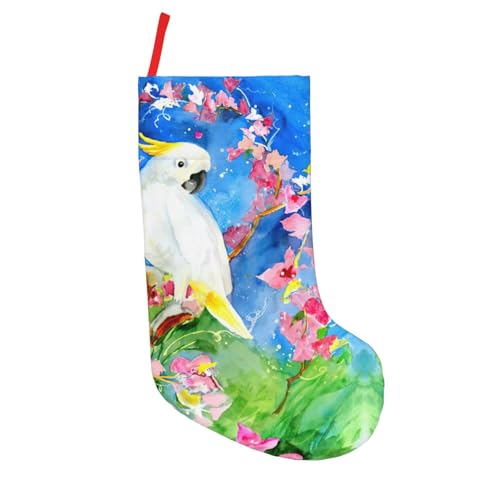 Schöne Kakadu-Vogel-Blume, 45,7 cm, Weihnachtsstrümpfe, Weihnachtsdekoration, personalisierte Geschenktüte für glückliche jährliche Zeremonien Schöne Kakadu-Vogel-Blume, 45,7 cm, Weihnachtsstrümpfe, Weihnachtsdekoration, personalisierte Geschenktüte für glückliche jährliche Zeremonien von JaoXer