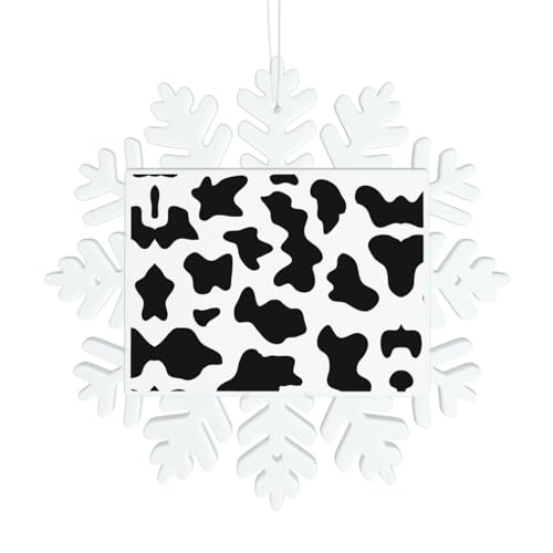 Schwarz-weiße Kuh-Druck Schneeflocken Dekorationen - Winter Weihnachten hängen für Weihnachtsbaum, Urlaub Hochzeit Party Schilder, Tischdekoration Schwarz-weiße Kuh-Druck Schneeflocken Dekorationen - Winter Weihnachten hängen für Weihnachtsbaum, Urlaub Hochzeit Party Schilder, Tischdekoration von JaoXer
