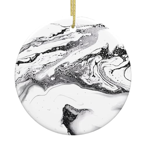Schwarzer und weißer Marmor Weihnachtsbaum Keramik hängende dekorative Ornamente für Weihnachten, Feiertage - Wandhalterung Dekor für Zuhause, Partys Schwarzer und weißer Marmor Weihnachtsbaum Keramik hängende dekorative Ornamente für Weihnachten, Feiertage - Wandhalterung Dekor für Zuhause, Partys von JaoXer