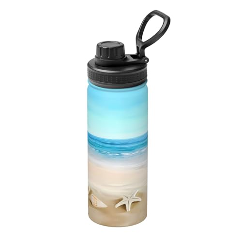 Seashells Sand Isolierter Wasserkocher, 530 ml, doppelwandige Thermoskanne für heiße und kalte Getränke, perfekt für Reisen, Camping Seashells Sand Isolierter Wasserkocher, 530 ml, doppelwandige Thermoskanne für heiße und kalte Getränke, perfekt für Reisen, Camping von JaoXer