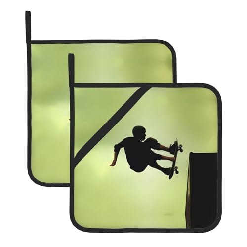 Skateboard-Topflappen-Sets für Küche und Grill, hitzebeständige Hotpads und Topflappen, perfekt zum Backen, Grillen Skateboard-Topflappen-Sets für Küche und Grill, hitzebeständige Hotpads und Topflappen, perfekt zum Backen, Grillen von JaoXer