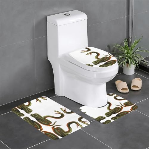 Snake 3-teiliges Badezimmerteppich-Set, WC-Bodenteppich, Badewanne, Dusche, waschbare Matten – bequeme und langlebige Badteppiche Snake 3-teiliges Badezimmerteppich-Set, WC-Bodenteppich, Badewanne, Dusche, waschbare Matten – bequeme und langlebige Badteppiche von JaoXer