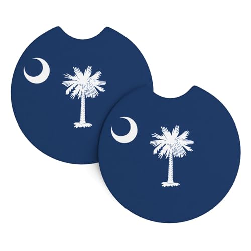 South Carolina Flagge Druck Auto Innen Getränkehalter Pad - 2 Pack Universal Getränkeuntersetzer für LKW SUV Vans Boote - Auto Geschenk South Carolina Flagge Druck Auto Innen Getränkehalter Pad - 2 Pack Universal Getränkeuntersetzer für LKW SUV Vans Boote - Auto Geschenk von JaoXer