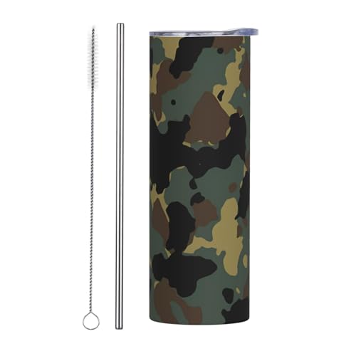 Straw Zweiteiliges Set Edelstahlbecher mit Deckel, 590 ml, Camouflage-Muster, isolierte Wasserflasche, perfekt für Sport, Büro und Zuhause Straw Zweiteiliges Set Edelstahlbecher mit Deckel, 590 ml, Camouflage-Muster, isolierte Wasserflasche, perfekt für Sport, Büro und Zuhause von JaoXer