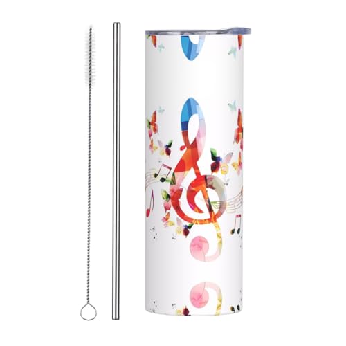 Straw Zweiteiliges Set Edelstahlbecher mit Deckel – 590 ml Musik-Schmetterlings-Druck, isolierte Wasserflasche, perfekt für Sport, Büro und Zuhause Straw Zweiteiliges Set Edelstahlbecher mit Deckel – 590 ml Musik-Schmetterlings-Druck, isolierte Wasserflasche, perfekt für Sport, Büro und Zuhause von JaoXer