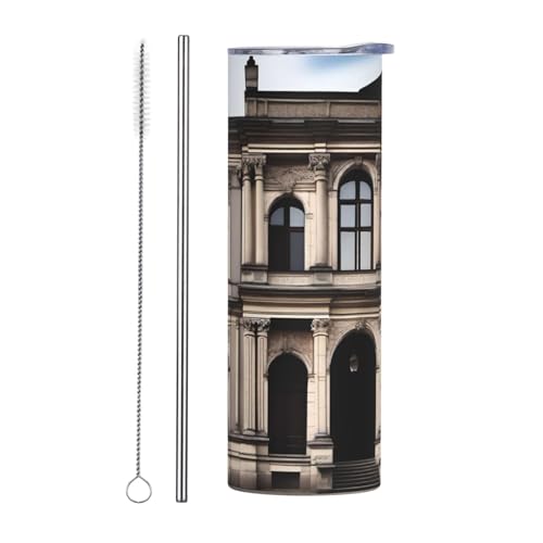Straw Zweiteiliges Set Edelstahlbecher mit Deckel – 590 ml aOld Architecture Print Isolierte Wasserflasche, perfekt für Sport, Büro und Zuhause Straw Zweiteiliges Set Edelstahlbecher mit Deckel – 590 ml aOld Architecture Print Isolierte Wasserflasche, perfekt für Sport, Büro und Zuhause von JaoXer