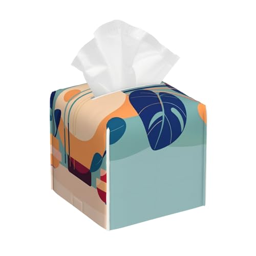 Taschentuchbox-Abdeckung aus Leder mit Schildkrötenmuster, faltbar, für Badezimmer, Wohnzimmer, Büro, Auto und mehr, Blau / Orange Taschentuchbox-Abdeckung aus Leder mit Schildkrötenmuster, faltbar, für Badezimmer, Wohnzimmer, Büro, Auto und mehr, Blau / Orange von JaoXer