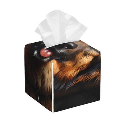 Taschentuchbox aus Leder mit Deutschem Schäferhund, faltbarer Organizer für Badezimmer, Wohnzimmer, Büro, Auto und mehr Taschentuchbox aus Leder mit Deutschem Schäferhund, faltbarer Organizer für Badezimmer, Wohnzimmer, Büro, Auto und mehr von JaoXer