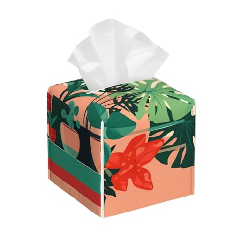 Taschentuchbox für den Innenbereich, mit grünen Pflanzen bedruckt, Leder, faltbar, Organizer für Badezimmer, Wohnzimmer, Büro, Auto und mehr Taschentuchbox für den Innenbereich, mit grünen Pflanzen bedruckt, Leder, faltbar, Organizer für Badezimmer, Wohnzimmer, Büro, Auto und mehr von JaoXer
