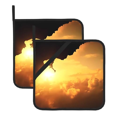 Topflappen-Sets für Klettersport für Küche und Grill, hitzebeständige Hotpads und Topflappen, perfekt zum Backen, Grillen Topflappen-Sets für Klettersport für Küche und Grill, hitzebeständige Hotpads und Topflappen, perfekt zum Backen, Grillen von JaoXer