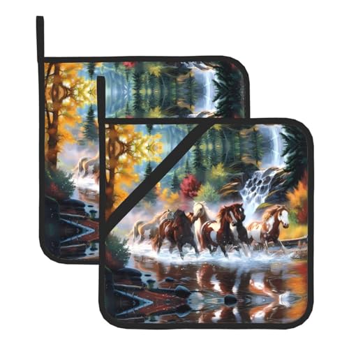 Topflappen-Sets für Küche und Grill, hitzebeständige Hotpads und Topflappen, perfekt zum Backen, Grillen von JaoXer