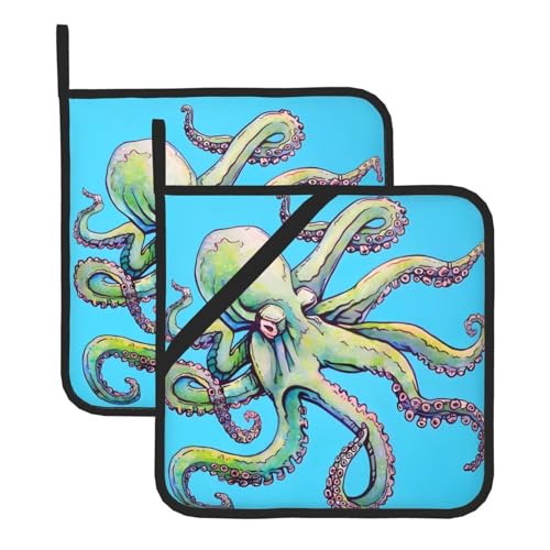 Topflappen-Sets im Oktopus-Design für Küche und Grill, hitzebeständige Hotpads und Topflappen, perfekt zum Backen, Grillen Topflappen-Sets im Oktopus-Design für Küche und Grill, hitzebeständige Hotpads und Topflappen, perfekt zum Backen, Grillen von JaoXer