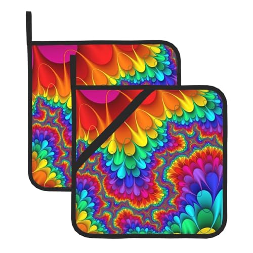 Topflappen-Sets in Regenbogenfarben für Küche und Grill, hitzebeständige Hotpads und Topflappen, perfekt zum Backen, Grillen Topflappen-Sets in Regenbogenfarben für Küche und Grill, hitzebeständige Hotpads und Topflappen, perfekt zum Backen, Grillen von JaoXer