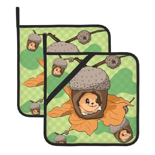 Topflappen-Sets mit Cartoon-Eichhörnchen-Druck, hitzebeständige Topflappen, Küchenofenhandschuhe zum Backen, Grillen und Mikrowellenherd Topflappen-Sets mit Cartoon-Eichhörnchen-Druck, hitzebeständige Topflappen, Küchenofenhandschuhe zum Backen, Grillen und Mikrowellenherd von JaoXer