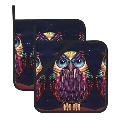 Topflappen-Sets mit Eulenmuster für Küche und Grill, hitzebeständige Hotpads und Topflappen, perfekt zum Backen, Grillen Topflappen-Sets mit Eulenmuster für Küche und Grill, hitzebeständige Hotpads und Topflappen, perfekt zum Backen, Grillen von JaoXer