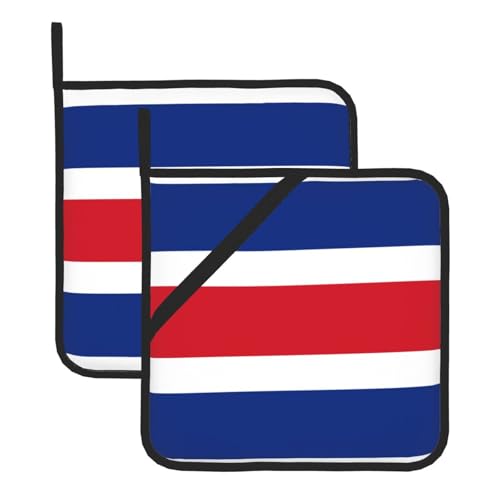 Topflappen-Sets mit Flagge von Costa Rica, hitzebeständige Topflappen, Küchenofenhandschuhe zum Backen, Grillen und für die Mikrowelle Topflappen-Sets mit Flagge von Costa Rica, hitzebeständige Topflappen, Küchenofenhandschuhe zum Backen, Grillen und für die Mikrowelle von JaoXer