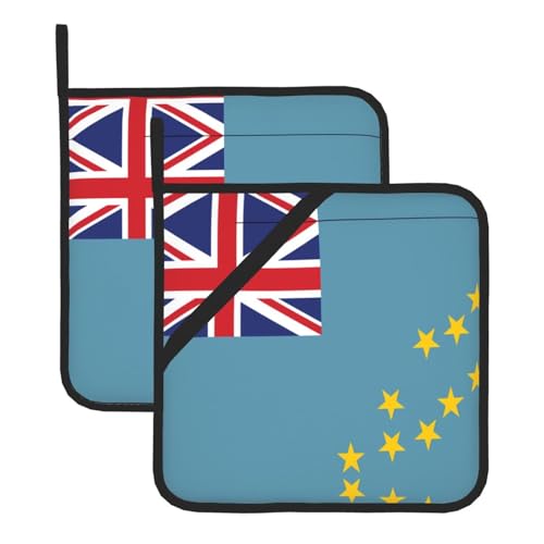 Topflappen-Sets mit Flagge von Tuvalu – hitzebeständige Topflappen, Küchenofenhandschuhe zum Backen, Grillen und Mikrowellenherd Topflappen-Sets mit Flagge von Tuvalu – hitzebeständige Topflappen, Küchenofenhandschuhe zum Backen, Grillen und Mikrowellenherd von JaoXer