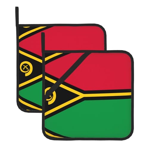 Topflappen-Sets mit Flagge von Vanuatu – hitzebeständige Topflappen, Küchenofenhandschuhe zum Backen, Grillen und für die Mikrowelle Topflappen-Sets mit Flagge von Vanuatu – hitzebeständige Topflappen, Küchenofenhandschuhe zum Backen, Grillen und für die Mikrowelle von JaoXer