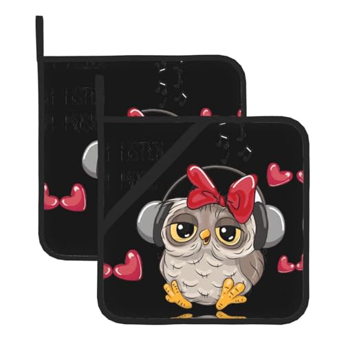 Topflappen-Sets mit Liebeseule für Küche und Grill, hitzebeständige Hotpads und Topflappen, perfekt zum Backen, Grillen Topflappen-Sets mit Liebeseule für Küche und Grill, hitzebeständige Hotpads und Topflappen, perfekt zum Backen, Grillen von JaoXer