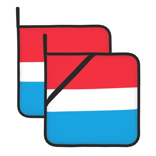 Topflappen-Sets mit Luxemburger Flagge, hitzebeständige Topflappen, Küchenofenhandschuhe zum Backen, Grillen und Mikrowellenherd Topflappen-Sets mit Luxemburger Flagge, hitzebeständige Topflappen, Küchenofenhandschuhe zum Backen, Grillen und Mikrowellenherd von JaoXer