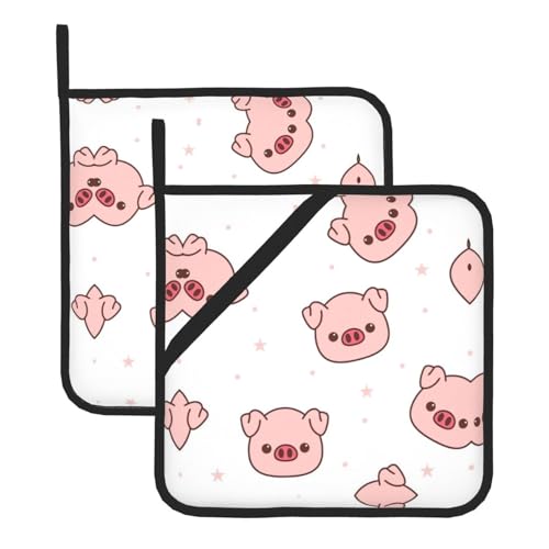 Topflappen-Sets mit Schweinchen für Küche und Grill, hitzebeständige Hotpads und Topflappen, perfekt zum Backen, Grillen Topflappen-Sets mit Schweinchen für Küche und Grill, hitzebeständige Hotpads und Topflappen, perfekt zum Backen, Grillen von JaoXer