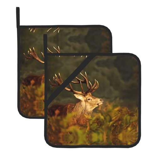 Topflappen-Sets mit Tier-Hirschen für Küche und Grill, hitzebeständige Hotpads und Topflappen, perfekt zum Backen, Grillen Topflappen-Sets mit Tier-Hirschen für Küche und Grill, hitzebeständige Hotpads und Topflappen, perfekt zum Backen, Grillen von JaoXer