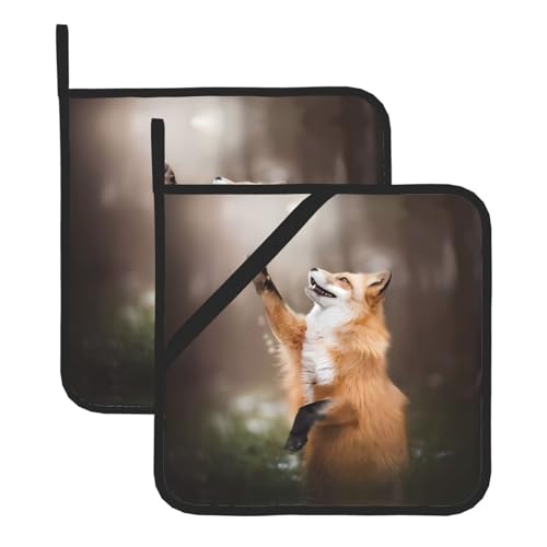 Topflappen-Sets mit Tierfuchsmuster für Küche und Grill, hitzebeständige Hotpads und Topflappen, perfekt zum Backen, Grillen Topflappen-Sets mit Tierfuchsmuster für Küche und Grill, hitzebeständige Hotpads und Topflappen, perfekt zum Backen, Grillen von JaoXer