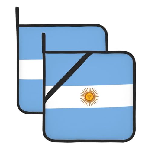 Topflappen-Sets mit argentinischer Flagge, hitzebeständige Topflappen, Küchenofenhandschuhe zum Backen, Grillen und für die Mikrowelle Topflappen-Sets mit argentinischer Flagge, hitzebeständige Topflappen, Küchenofenhandschuhe zum Backen, Grillen und für die Mikrowelle von JaoXer