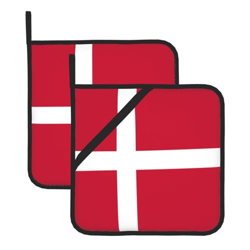 Topflappen-Sets mit dänischer Flagge, hitzebeständige Topflappen, Küchenofenhandschuhe zum Backen, Grillen und für die Mikrowelle Topflappen-Sets mit dänischer Flagge, hitzebeständige Topflappen, Küchenofenhandschuhe zum Backen, Grillen und für die Mikrowelle von JaoXer
