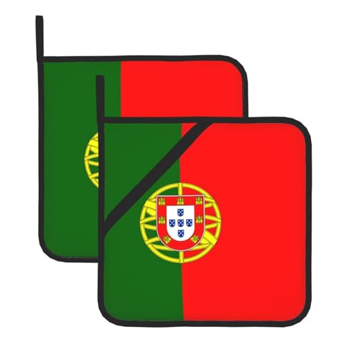 Topflappen-Sets mit portugiesischer Flagge, hitzebeständige Topflappen, Küchenofenhandschuhe zum Backen, Grillen und für die Mikrowelle Topflappen-Sets mit portugiesischer Flagge, hitzebeständige Topflappen, Küchenofenhandschuhe zum Backen, Grillen und für die Mikrowelle von JaoXer