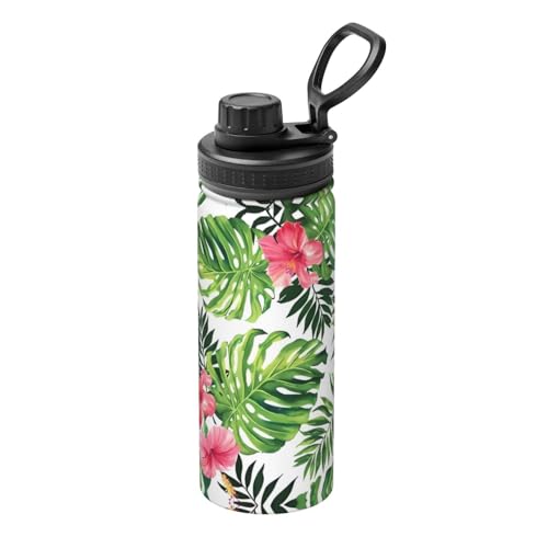 Tropical Leaves Isolierter Wasserkocher, 530 ml, doppelwandige Thermoskanne für heiße und kalte Getränke, perfekt für Reisen, Camping Tropical Leaves Isolierter Wasserkocher, 530 ml, doppelwandige Thermoskanne für heiße und kalte Getränke, perfekt für Reisen, Camping von JaoXer
