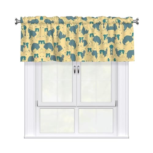 Vorhang mit Bordüren-Collie-Muster, 137,2 x 45,7 cm, Fensterdekoration für Heimdekoration, perfekt für Badezimmer, Waschküche Vorhang mit Bordüren-Collie-Muster, 137,2 x 45,7 cm, Fensterdekoration für Heimdekoration, perfekt für Badezimmer, Waschküche von JaoXer