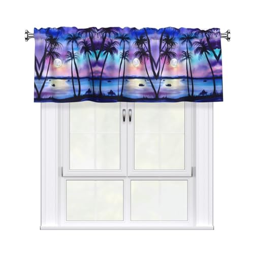 Vorhang mit Palmenmuster, 137,2 x 45,7 cm, Fensterdekoration für Heimdekoration, perfekt für Badezimmer, Waschküche Vorhang mit Palmenmuster, 137,2 x 45,7 cm, Fensterdekoration für Heimdekoration, perfekt für Badezimmer, Waschküche von JaoXer