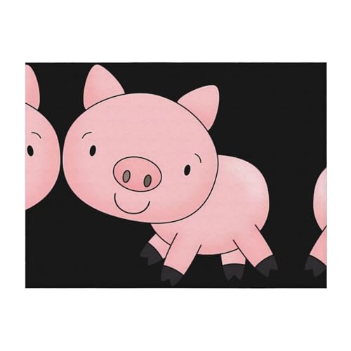 Weiche, gemütliche Flanelldecke, 152,4 x 127 cm, Schweinchenmuster, Überwurf für Bett, Sofa und Reisen, leicht, hypoallergen Weiche, gemütliche Flanelldecke, 152,4 x 127 cm, Schweinchenmuster, Überwurf für Bett, Sofa und Reisen, leicht, hypoallergen von JaoXer