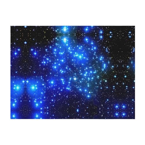 Weiche, gemütliche Flanelldecke, 152,4 x 127 cm, blau glänzende Sterne, bedruckt, Überwurf für Bett, Sofa und Reisen, leicht, hypoallergen von JaoXer
