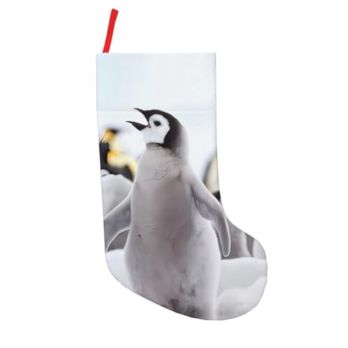 Weihnachtsstrümpfe mit niedlichem Pinguin-Tiermuster, 45,7 cm, Weihnachtsdekoration, personalisierte Geschenktüte für glückliche jährliche Zeremonien von JaoXer