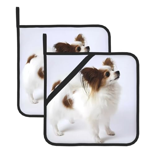 Weiße Papillon-Topfhalter-Sets für Küche und Grill, hitzebeständige Hotpads und Topflappen, perfekt zum Backen, Grillen von JaoXer