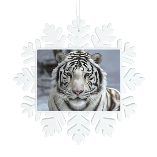 Weiße Tiger Schneeflocke Dekorationen - Winter Weihnachten hängen für Weihnachtsbaum, Urlaub Hochzeit Party Schilder, Tischdekoration Weiße Tiger Schneeflocke Dekorationen - Winter Weihnachten hängen für Weihnachtsbaum, Urlaub Hochzeit Party Schilder, Tischdekoration von JaoXer