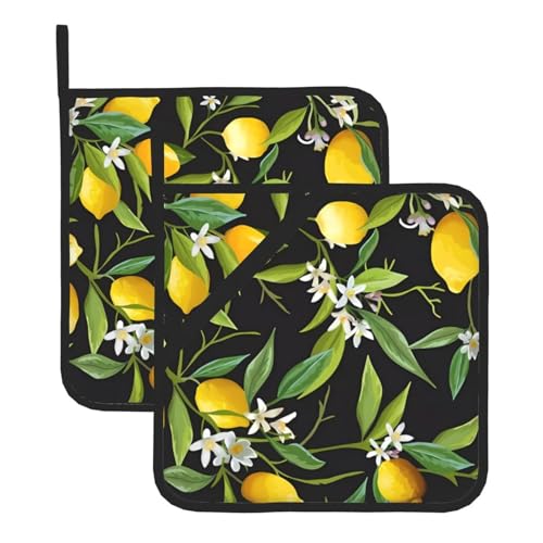 Zitronen- und Blumentopfhalter-Sets für Küche und Grill, hitzebeständige Hotpads und Topflappen, perfekt zum Backen, Grillen Zitronen- und Blumentopfhalter-Sets für Küche und Grill, hitzebeständige Hotpads und Topflappen, perfekt zum Backen, Grillen von JaoXer