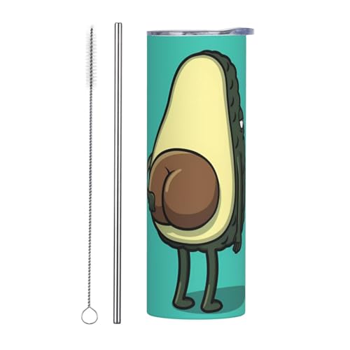 Zweiteiliges Trinkhalm-Set, Edelstahlbecher mit Deckel, 590 ml, Avocado-Druck, isolierte Wasserflasche, perfekt für Sport, Büro und Zuhause Zweiteiliges Trinkhalm-Set, Edelstahlbecher mit Deckel, 590 ml, Avocado-Druck, isolierte Wasserflasche, perfekt für Sport, Büro und Zuhause von JaoXer