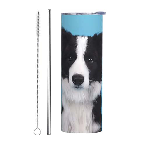 Zweiteiliges Trinkhalm-Set aus Edelstahl mit Deckel, 590 ml, Border Collie-Druck, isolierte Wasserflasche, perfekt für Sport, Büro und Zuhause Zweiteiliges Trinkhalm-Set aus Edelstahl mit Deckel, 590 ml, Border Collie-Druck, isolierte Wasserflasche, perfekt für Sport, Büro und Zuhause von JaoXer
