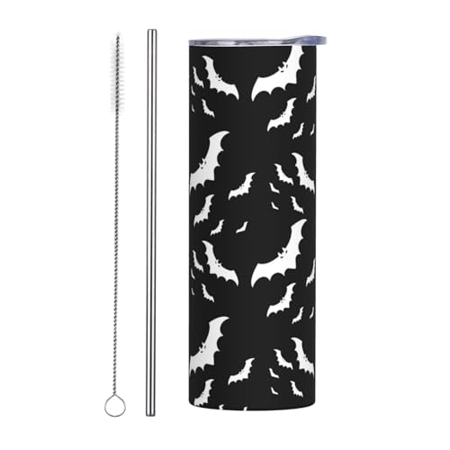 Zweiteiliges Trinkhalm-Set aus Edelstahl mit Deckel, 590 ml, Halloween-Flying Fledermaus-Druck, isolierte Wasserflasche, perfekt für Sport, Büro und Zuhause Zweiteiliges Trinkhalm-Set aus Edelstahl mit Deckel, 590 ml, Halloween-Flying Fledermaus-Druck, isolierte Wasserflasche, perfekt für Sport, Büro und Zuhause von JaoXer