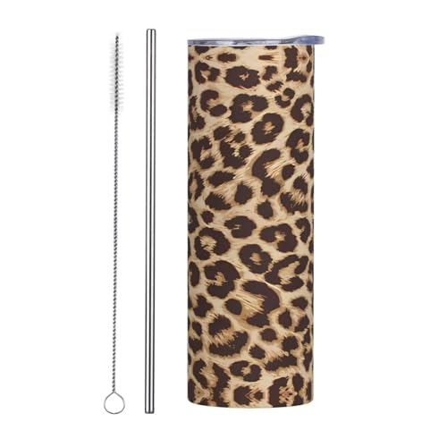 Zweiteiliges Trinkhalm-Set aus Edelstahl mit Deckel, 590 ml, Leopardenmuster, isolierte Wasserflasche, perfekt für Sport, Büro und Zuhause Zweiteiliges Trinkhalm-Set aus Edelstahl mit Deckel, 590 ml, Leopardenmuster, isolierte Wasserflasche, perfekt für Sport, Büro und Zuhause von JaoXer