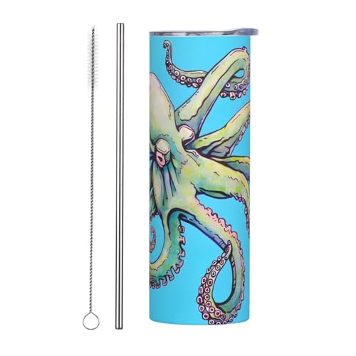 Zweiteiliges Trinkhalm-Set aus Edelstahl mit Deckel, 590 ml, Oktopus-Design, isolierte Wasserflasche, perfekt für Sport, Büro und Zuhause Zweiteiliges Trinkhalm-Set aus Edelstahl mit Deckel, 590 ml, Oktopus-Design, isolierte Wasserflasche, perfekt für Sport, Büro und Zuhause von JaoXer