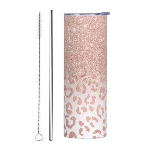 Zweiteiliges Trinkhalm-Set aus Edelstahl mit Deckel, 590 ml, Roségold-Glitzer-Druck, isolierte Wasserflasche, perfekt für Sport, Büro und Zuhause Zweiteiliges Trinkhalm-Set aus Edelstahl mit Deckel, 590 ml, Roségold-Glitzer-Druck, isolierte Wasserflasche, perfekt für Sport, Büro und Zuhause von JaoXer