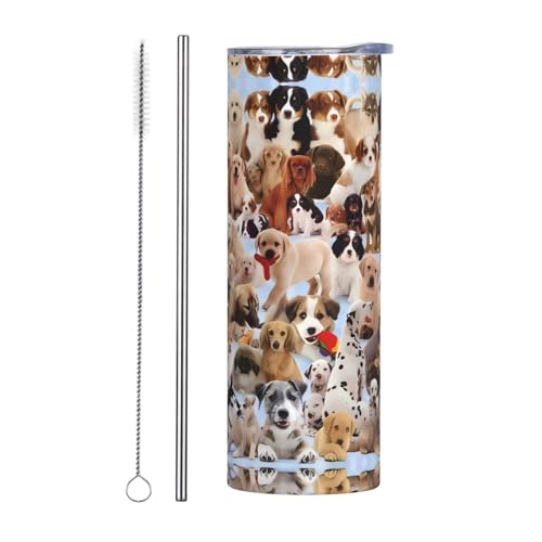 Zweiteiliges Trinkhalm-Set aus Edelstahl mit Deckel, 590 ml, niedlicher Haustier-Hunde-Druck, isolierte Wasserflasche, perfekt für Sport, Büro und Zuhause Zweiteiliges Trinkhalm-Set aus Edelstahl mit Deckel, 590 ml, niedlicher Haustier-Hunde-Druck, isolierte Wasserflasche, perfekt für Sport, Büro und Zuhause von JaoXer