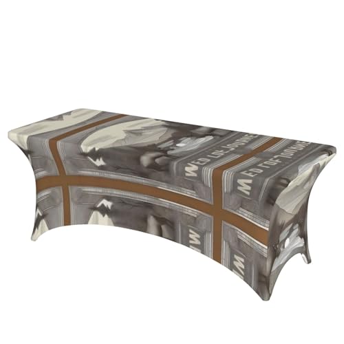 a Rechteckige Tischdecke mit Wildreisenaufdruck, abwischbar, dehnbar, langlebig, für den Innen- und Außenbereich a Rechteckige Tischdecke mit Wildreisenaufdruck, abwischbar, dehnbar, langlebig, für den Innen- und Außenbereich von JaoXer