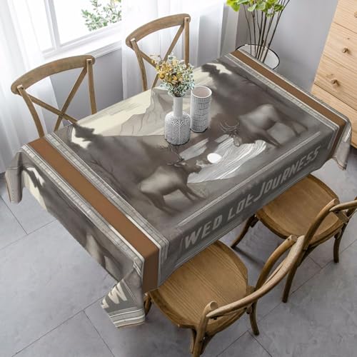 a Rechteckige Tischdecke mit Wildreisenaufdruck, waschbar, klassische Küchendekoration für Esstisch, Tischplatte, Party-Tischdecken a Rechteckige Tischdecke mit Wildreisenaufdruck, waschbar, klassische Küchendekoration für Esstisch, Tischplatte, Party-Tischdecken von JaoXer