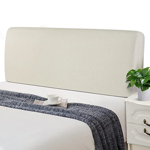 Jaotto Bettkopfteil Hussen Strecken Bett Kopfteilbezug Dehnbar Waschbar Verdicken Jacquard All-Inclusive Staubdicht Bett Kopfteil Überzug für Doppelbett Einzelbett Bett Kopf(180-200cm,Beige) von Jaotto