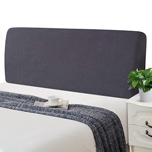 Jaotto Bettkopfteil Hussen Strecken Bett Kopfteilbezug Dehnbar Waschbar Verdicken Jacquard All-Inclusive Staubdicht Bett Kopfteil Überzug für Doppelbett Einzelbett Bett Kopf(180-200cm,Dunkelgrau) von Jaotto